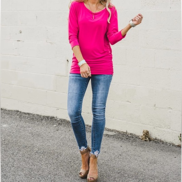 Favorite 3/4 sleeve loose fit dolman top - Picture 2 of 5